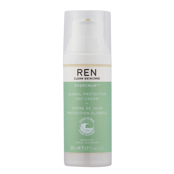 REN Clean Skincare Facial Moisturizer  Evercalm Global Protection Day Cream Proven to Calm Skin  Shea Butter  Antioxidants Nourish  Reduce Redness  Cruelty Free  Vegan Face Cream