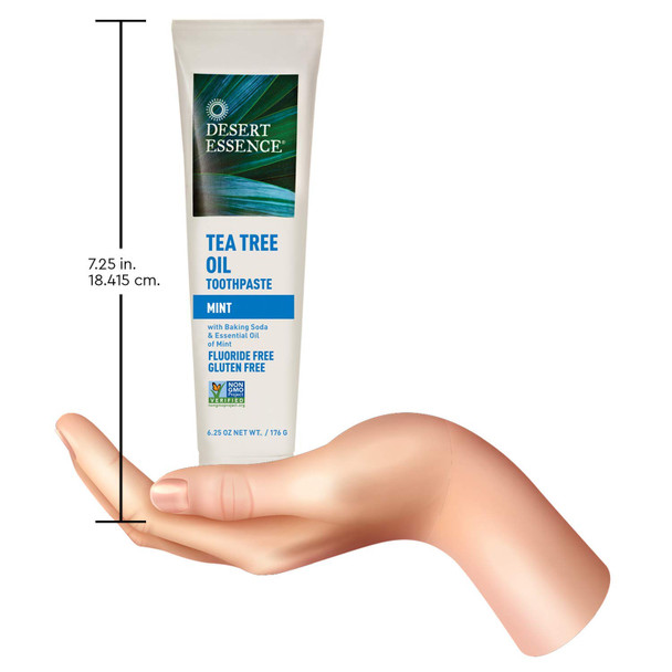 Desert Essence Tea Tree Oil Toothpaste  Mint  6.25 Oz  Pack of 2  Refreshing Taste  Deep Cleans Teeth  Gums  Helps Fight Plaque  Sea Salt  Pure Essential Oil  Baking Soda