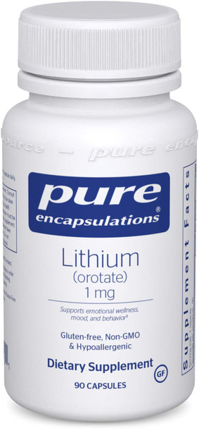 Pure Encapsulations - Lithium (Orotate) 1 Mg - Support For Emotional Wellness, Mood, And Behavior - 90 Capsules