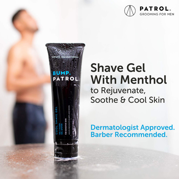 Bump Patrol Cool Shave Gel  Sensitive Clear Shaving Gel With Menthol Prevents Razor Burn Bumps Ingrown Hair  4 Ounces 4 Pack