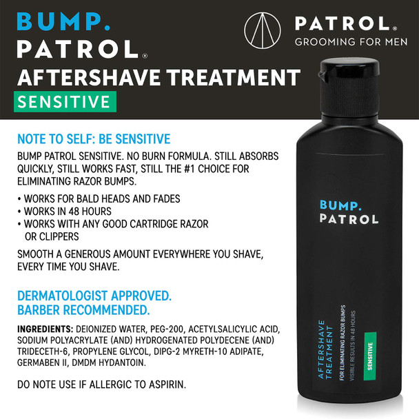 Bump Patrol Sensitive Strength Aftershave Formula  Gentle After Shave Solution Eliminates Razor Bumps and Ingrown Hairs  0.5 Ounces 4 Pack