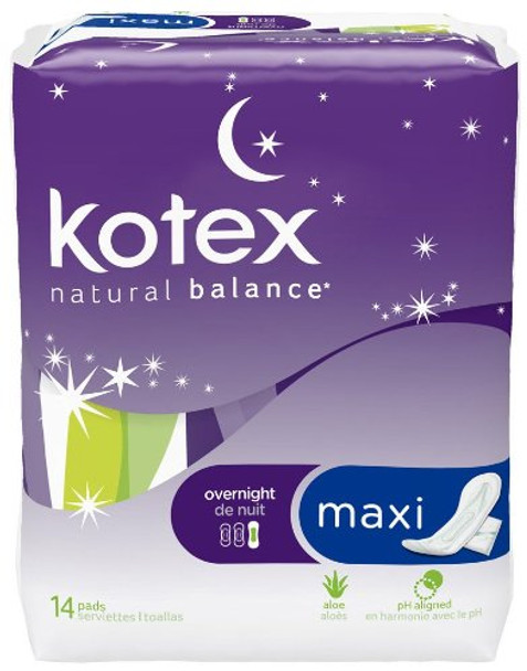 U by Kotex Maxi Pads Overnight Unscented 14 Each Pack of 3