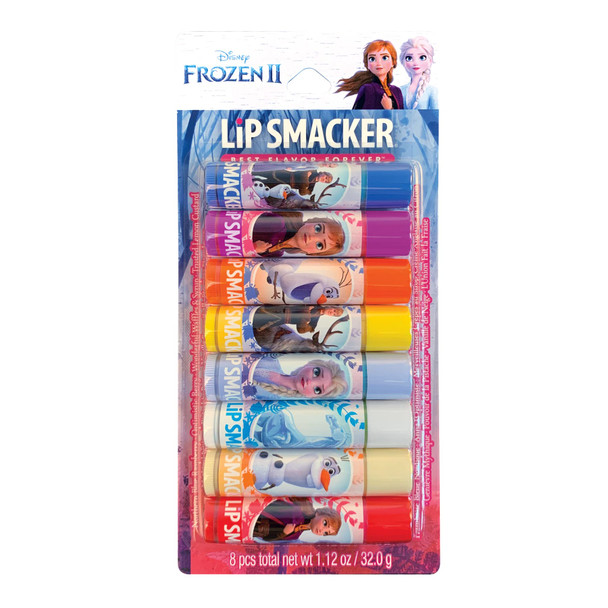 Lip Smacker Disney Frozen II Lip Balm 8Piece Party Pack Northern Blue Raspberry Optimistic Berry Wonderful Waffles  Syrup Trusted Lemon Custard