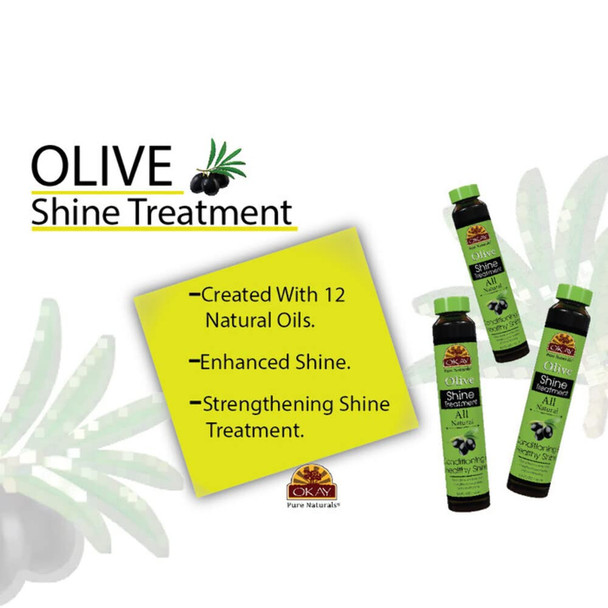 Okay Olive Shine Treatment For All Hair Types  Textures Conditioning  Healthy Shine with 12 Natural Oils 0.6 Ounce