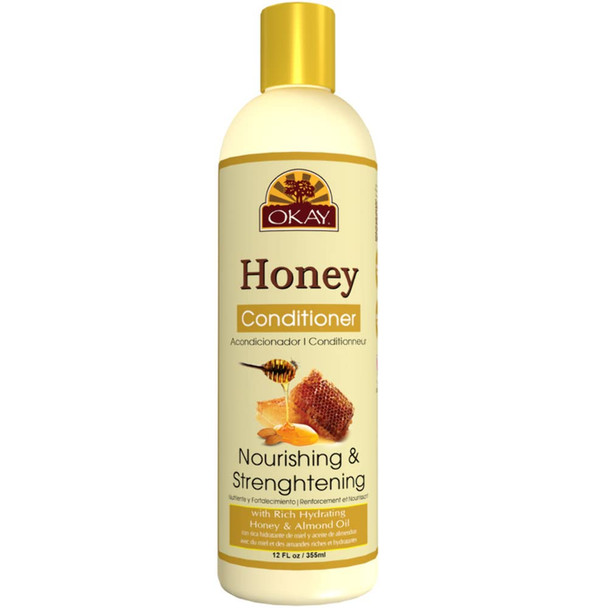 OKAY Honey and Almond Nourishing And Strengthening Conditioner Helps RefreshRevitalize and Strengthen Hair SulfateSiliconeParaben Free For All Hair Types and Textures Made in USA 12oz