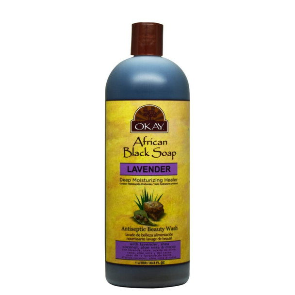 AFRICAN BLACK SOAP LIQUID WITH LAVENDER For CleansingTreating Skin Conditions Helps Achieve BeautifulHealthier Looking Skin SulfateSiliconeParaben Free For All Skin Types Made in USA 33oz