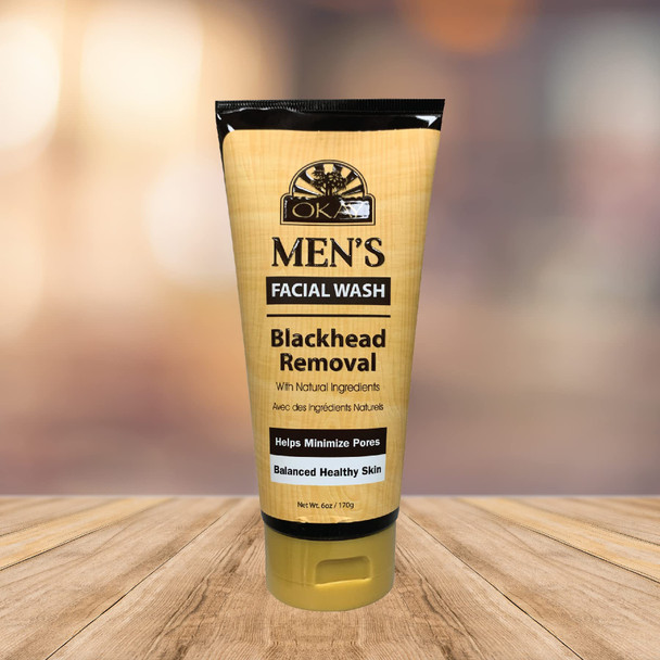 OKAY Mens Facial Wash Blackhead Removal With Natural Ingredients Removes Excess Oils Helps Minimize Pores Balances Healthy Skin 6oz