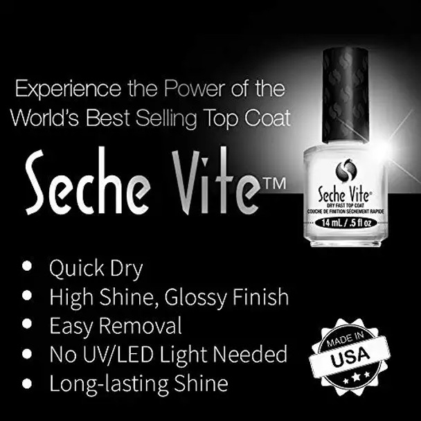 Seche Vite Fast Dry Top Coat 0.5 Oz Pack of 2