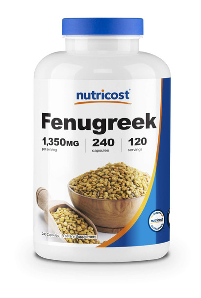 Nutricost Fenugreek Seed 1350mg, 240 Capsules - Gluten Free, Non-GMO, 675mg Per Capsule