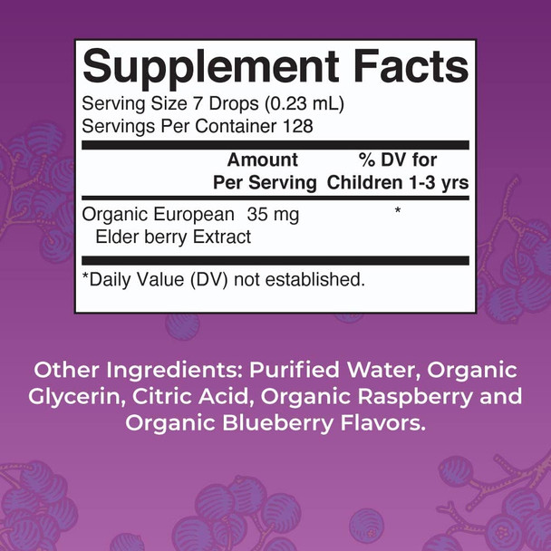 MaryRuth Organics Organic Toddler Elderberry Liquid Drops (1 oz)