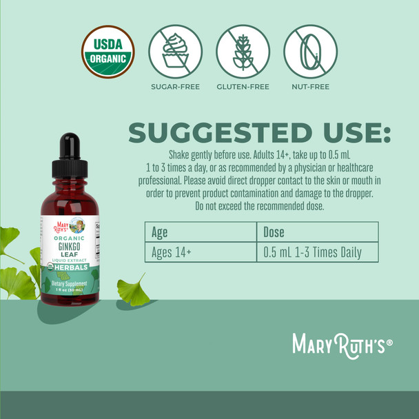 Maryruth Organics Organic Ginkgo Leaf Liquid Drops 30 ml