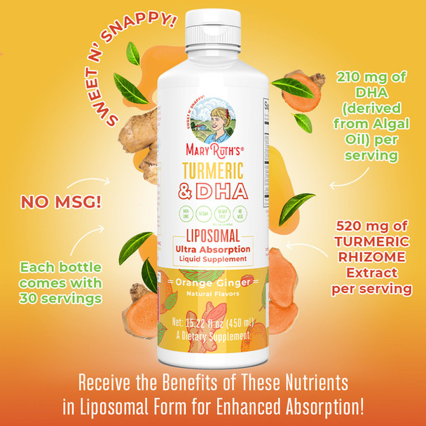 MaryRuth Organics Turmeric & DHA Liposomal (15.22 oz)