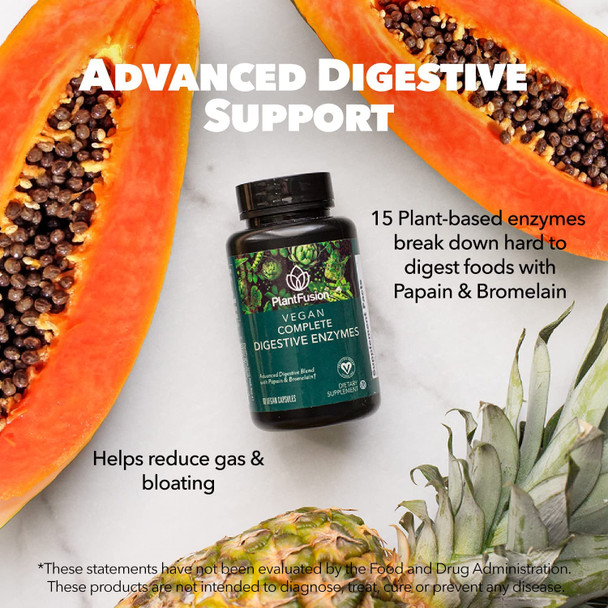 PlantFusion Vegan Complete Digestive Enzymes 60 Vegan Capsules