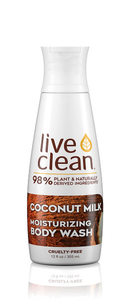 Live Clean Body Wash Moisturizing Coconut Milk 17 Oz