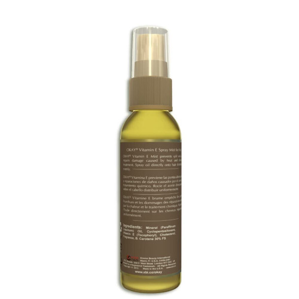 Vitamin E Spray Mist Oil For Hair Helps Prevents Split Ends Repairs Damage Caused By Heat And Chemical Treatment Paraben Free For All SkinHair Types and Textures Made in USA 2oz