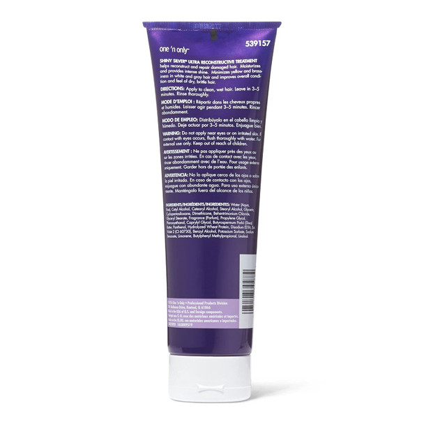 One n Only Shiny Silver Ultra Reconstructive Treatment Helps Reconstruct and Repair Damaged Hair Moisturizes and Provides Intense Shine Revitalizes Blonde and Highlighted Hair 8.5 Ounces