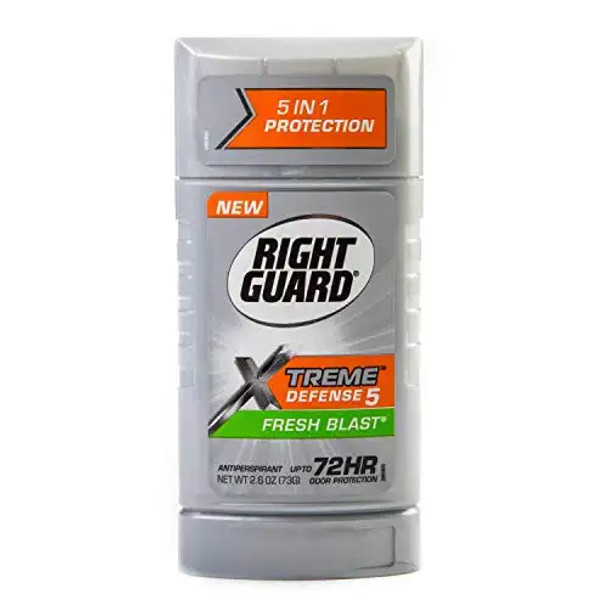Right Guard Xtreme Invisible Solid AntiPerspirant/Deodorant Fresh Blast with Power Stripe for Men 2.6 oz