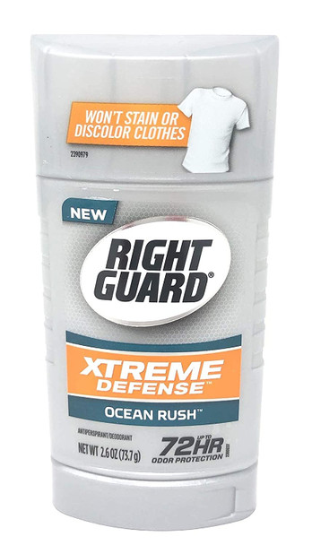 Right Guard XTreme Defense Invisible Solid Antiperspirant/Deodorant Ocean Rush 2.6 oz Pack of 3