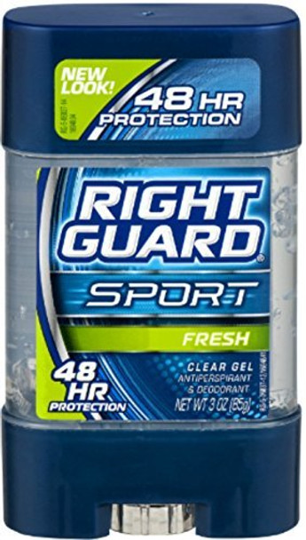 Right Guard Sport 3D Odor Defense AntiPerspirant Deodorant Clear Gel Fresh 3 oz Pack of 5