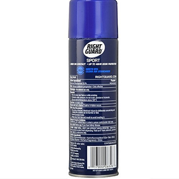 Right Guard Aerosol Sport Powder Dry Antiperspirant 6 oz Pack of 5