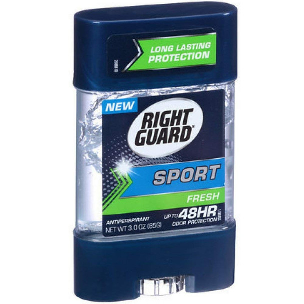 Right Guard Sport 3D Odor Defense AntiPerspirant Deodorant Clear Gel Fresh 3 oz Pack of 9