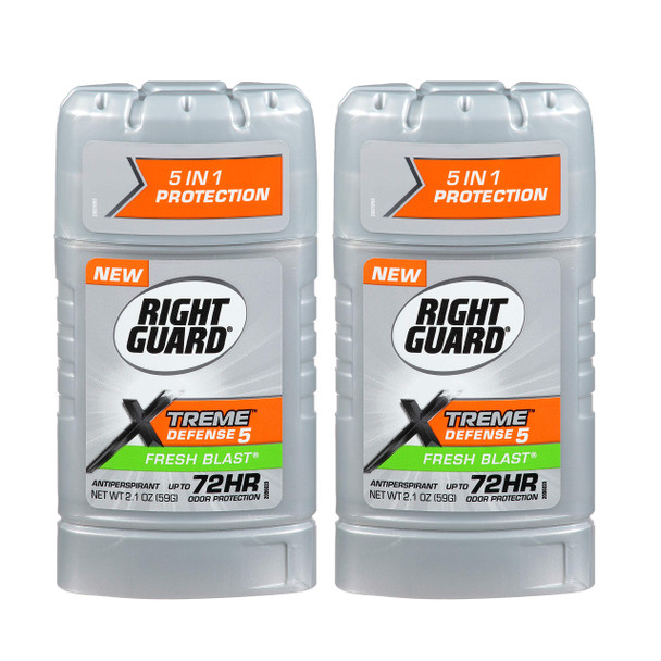 Right Guard Xtreme Defense Antiperspirant Deodorant Invisible Solid Stick Fresh Blast 2.1 Ounce 2 Pack