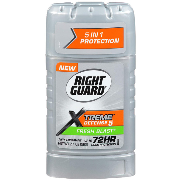 Right Guard Xtreme Defense Antiperspirant Deodorant Invisible Solid Stick Fresh Blast 2.1 Ounce 2 Pack