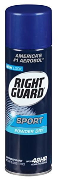 Right Guard Aerosol Sport Powder Dry Antiperspirant 6 oz Pack of 6