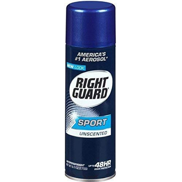 Right Guard Sport Unscented Aerosol Antiperspirant Spray 6 oz Pack of 10