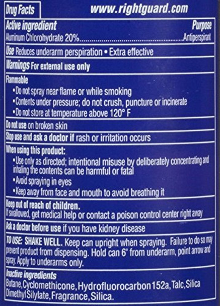 Right Guard Sport Antiperspirant Deodorant Aerosol Spray Unscented 6 Ounce Pack of 12