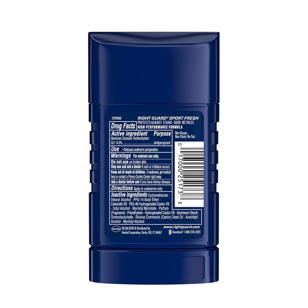 Right Guard Sport Antiperspirant Deodorant Invisible Solid Stick Fresh 1.8 Ounce Pack of 12