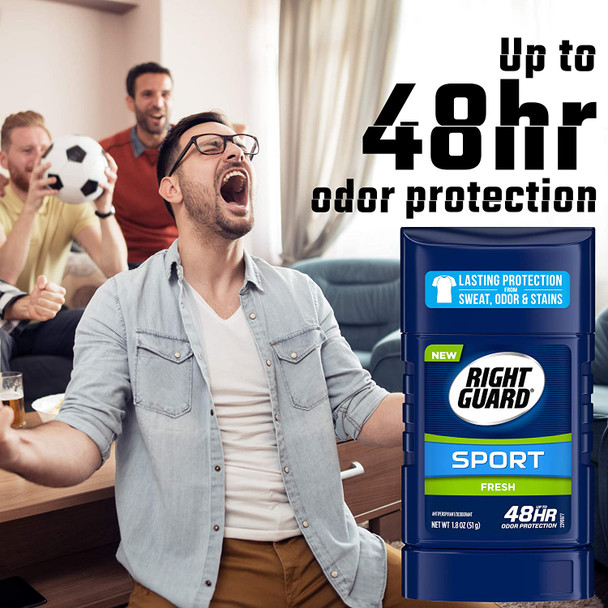 Right Guard Sport Antiperspirant Deodorant Invisible Solid Stick Fresh 1.8 Ounce Pack of 12