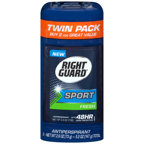Right Guard Sport 3D Odor Defense Fresh Invisible Solid Deodorant Twin Pack  2 CT