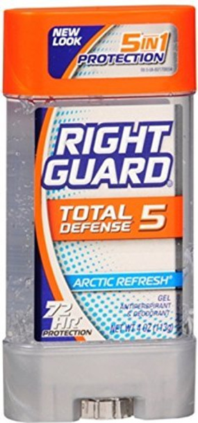 Right Guard Total Defense 5 Power Gel Antiperspirant Deodorant Arctic Refresh  4 Oz Pack of 12