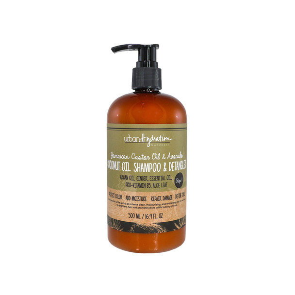 Urban Hydration Jamaican Castor Oil Shampoo and Detangler  Sulfate Paraben and Dye Free Cleanses Hydrates and Repairs Damage for Soft Strong and Shiny Hair All Hair Types 16.9 Fl Ounces