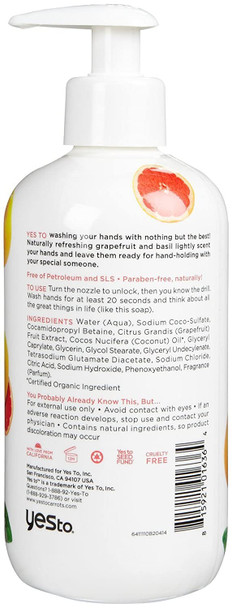 Yes To Grapefruit Basil Liquid Hand Soap 12 Fluid Ounce