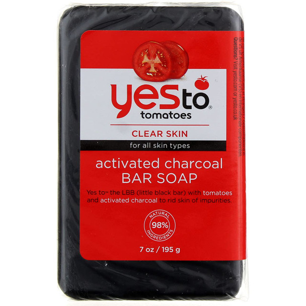Yes To Tomatoes Detoxifying Charcoal Bar Soap Exfoliating Acne Face Wash Helps Draw Out Impurities  Deep Clean Pores With Salicylic Acid And Jojoba Oil Natural Vegan  Cruelty Free