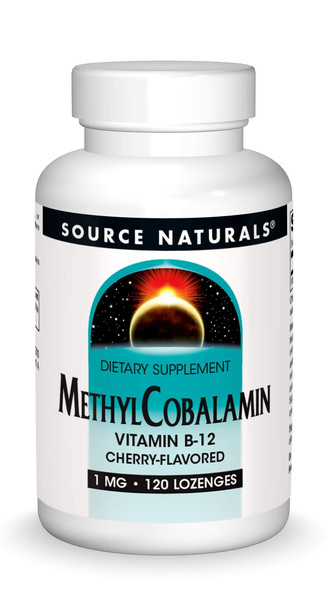 Source Naturals, Methylcobalamin, Cherry Flavored , 1 Milligram, 120 Lozenges