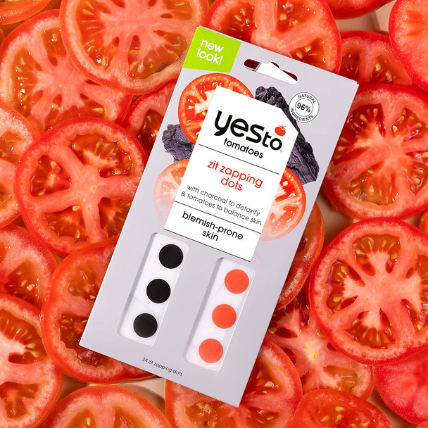 Yes To Tomatoes Zit Zapping Dots Blemish Fighting Treatment To Banish Appearance Of Breakouts  Purge Pores Overnight With Charcoal  Salicylic Acid Natural Vegan  Cruelty Free