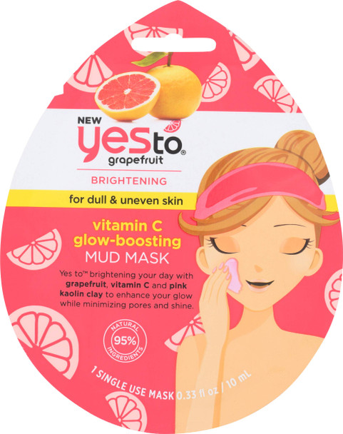 Yes To Grapefruit Detoxifying Brightening Mask Brightening  Balancing Mask Leaving Your Skin Smooth Radiant  Refreshed With Antioxidants  Vitamin C Natural Vegan  Cruelty Free