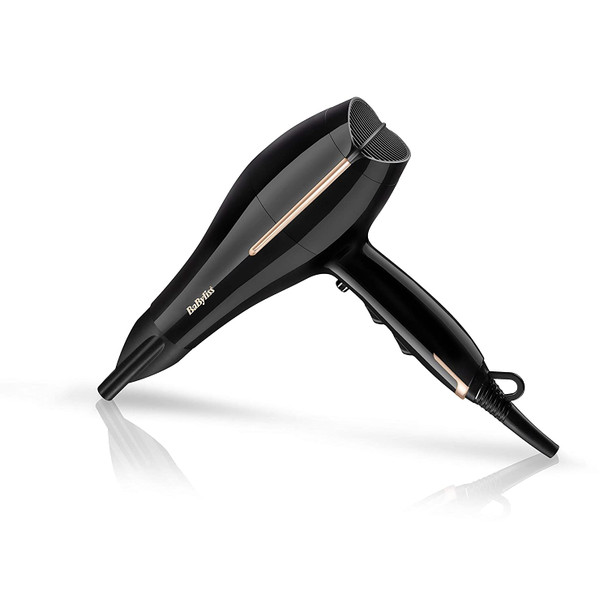 BaByliss Salon Pro Hair Dryer  Powerful 2200W Blow Dryer AC Professinal Motor Ionic Frizz Control 3 Heat and 2 Speed Settings Black 5552U
