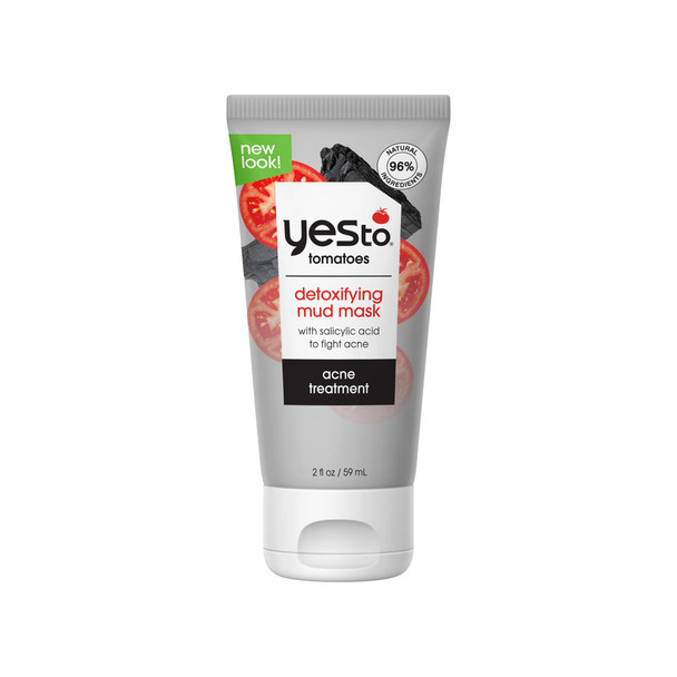 Yes To Tomatoes Clear Skin Detoxifying Charcoal Mud Mask For Acne Prone Skin Draw Out Impurities And Prevent Breakouts Contains Salicylic Acid 96 Natural Ingredients Red Tomato 2.006 Fl Oz