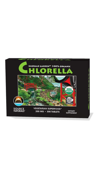 SOURCE NATURALS Emerald Garden Organic Chlorella 200 Mg Box Tablet, 300 Count