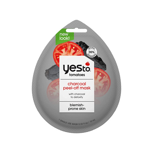 Yes To Tomatoes Charcoal PeelOff Mask Exfoliating Formula To Retain  Restore Skins Balance Peel Away Impurities With Charcoal  Antioxidants Natural Vegan  Cruelty  3 Pack 0.33 Ounce