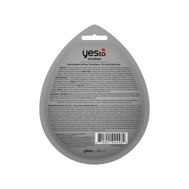 Yes To Tomatoes Charcoal PeelOff Mask Exfoliating Formula To Retain  Restore Skins Balance Peel Away Impurities With Charcoal  Antioxidants Natural Vegan  Cruelty  3 Pack 0.33 Ounce