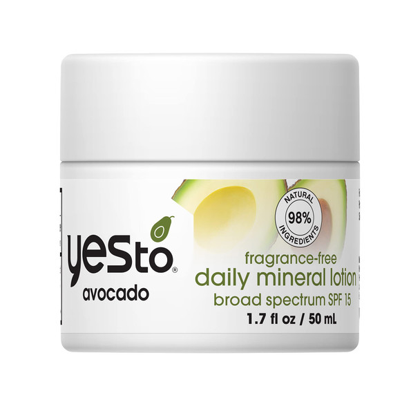 Yes To Avocado Fragrance Free Daily Lotion Hydrating With Hyaluronic Acid Natural Vegan  Cruelty Free 1.7 fl oz.