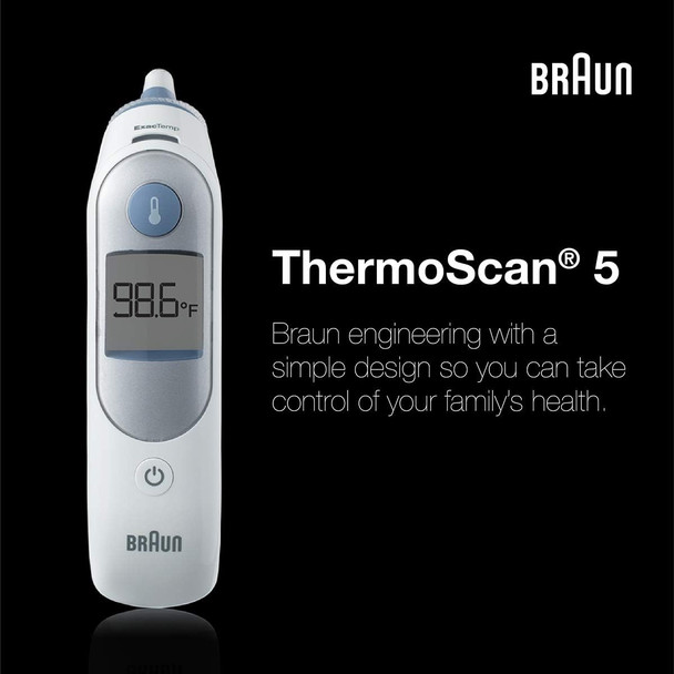 Braun ThermoScan 5 Ear Thermometer Digital Display Baby and Infant Thermometer