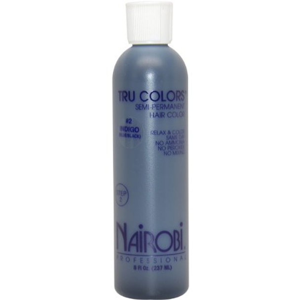 Nairobi Tru Colors Semi Permanent Hair Color No.2 Indigo Blue/Black for Unisex 8 Ounce