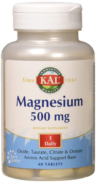 Kal 500 Mg Magnesium Tablets, 60 Count