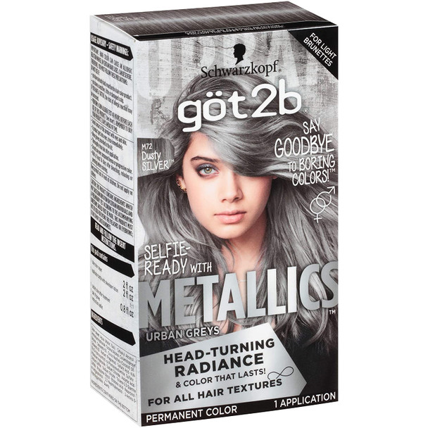 Schwarzkopf Got2b Metallics Permanent Hair Color M72 Dusty Silver